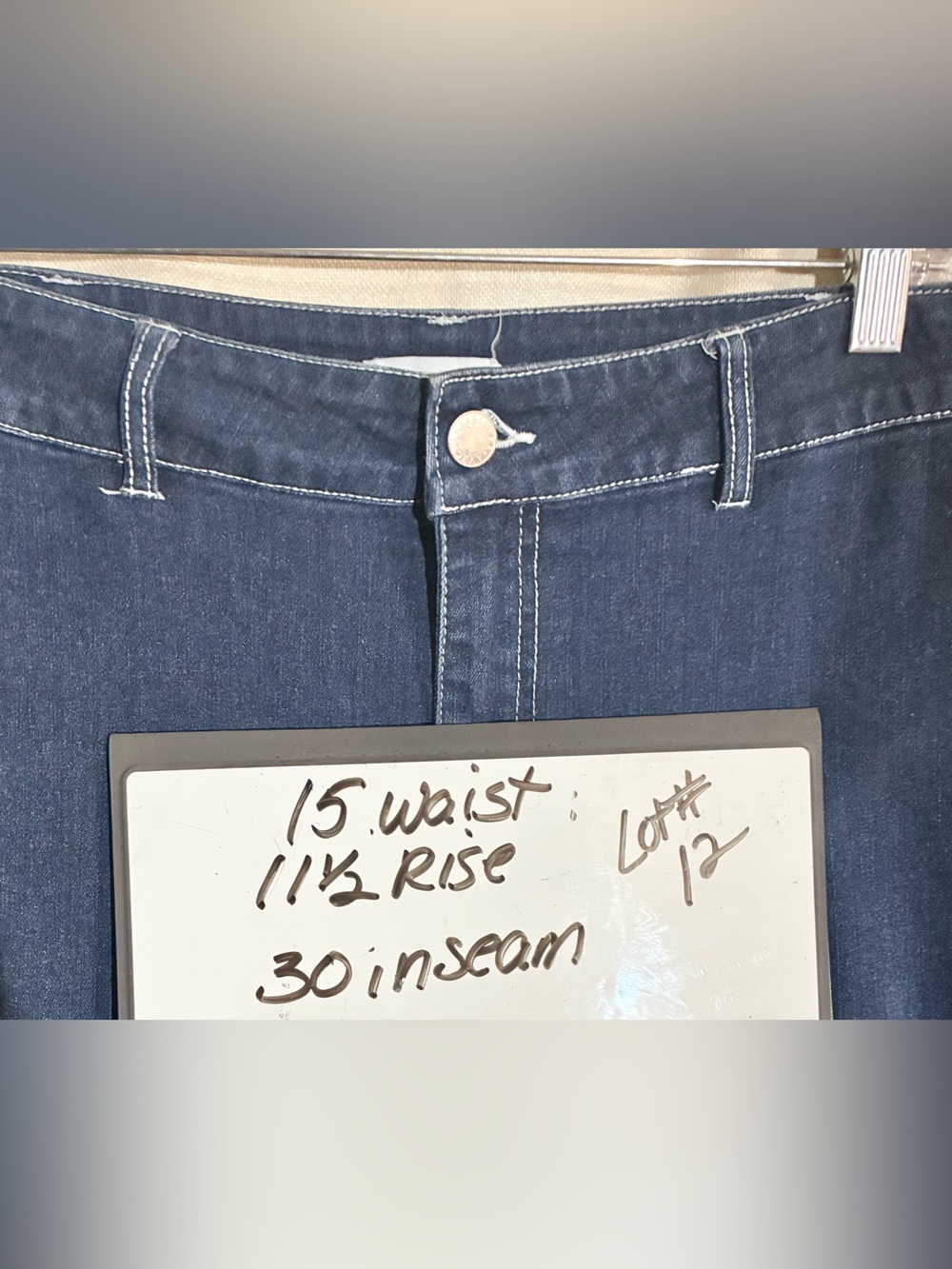 Avec Les Filles High Rise Jeans Sz 29 Dark Wash 30x30 wide Leg Trendy Stretch - Picture 2 of 11